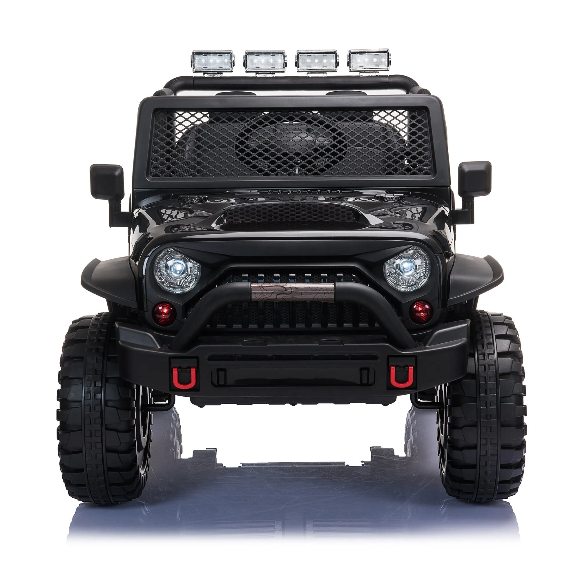 12V kids Ride On Jeep with Remote Control, Electric Car for Kids 3-8 Years, 3 Speeds, LED Lights, MP3 Player - Black