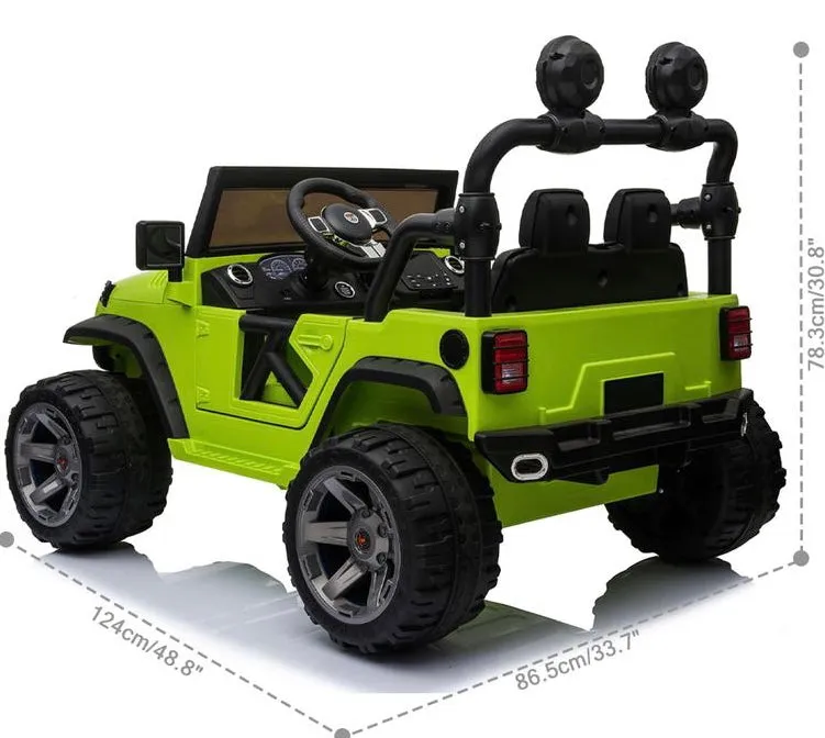 2025 Jeep Wrangler Style 2 Seater Upgraded | Heavy Duty Seat | Heavy Duty Tires | 12V | Upgraded | Remote