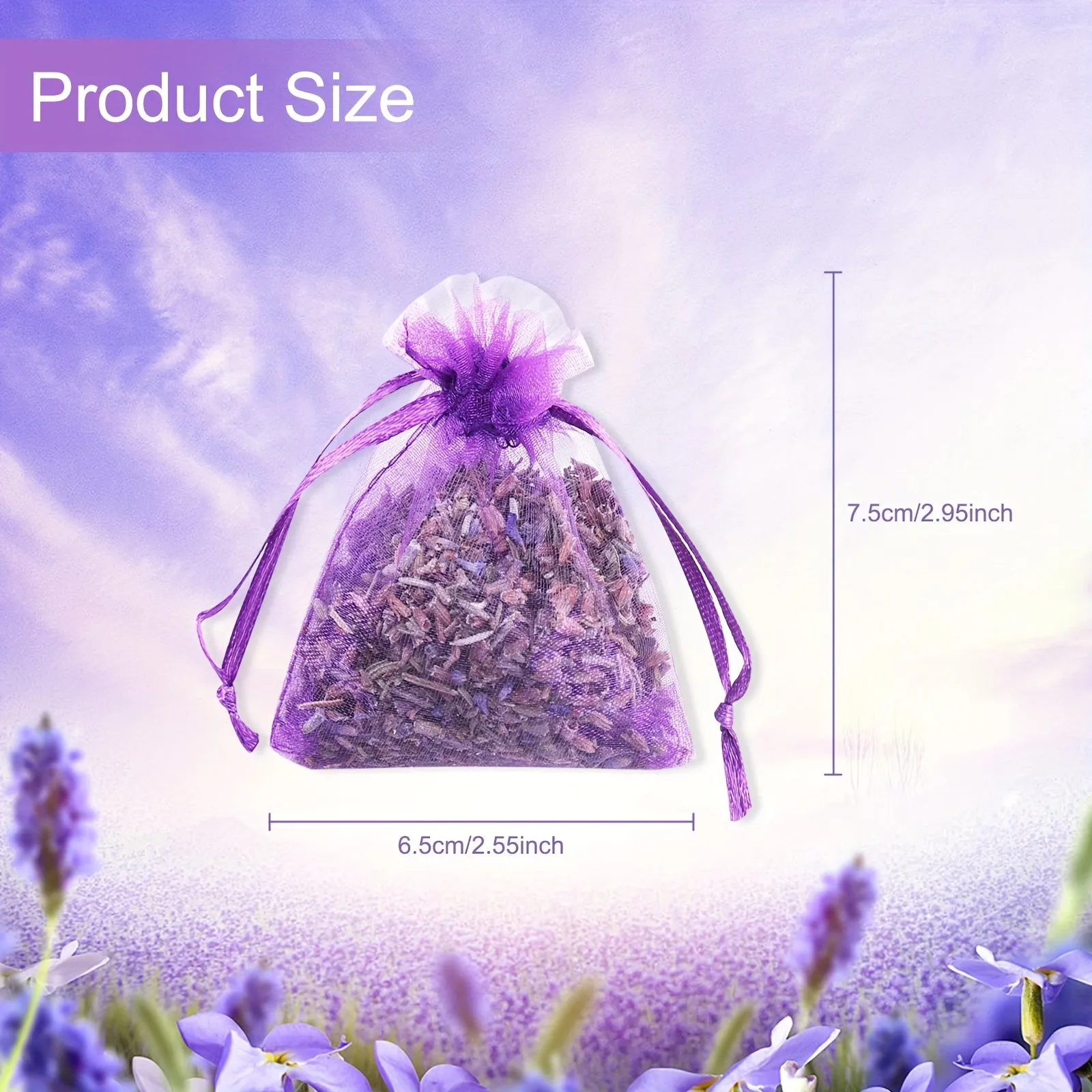 20pcs Avender Sachet, Bulk French Lavender Sachet, Suitable For Drawer Wardrobe Household Sachet, Dried Lavender Flower Gift, room Decor