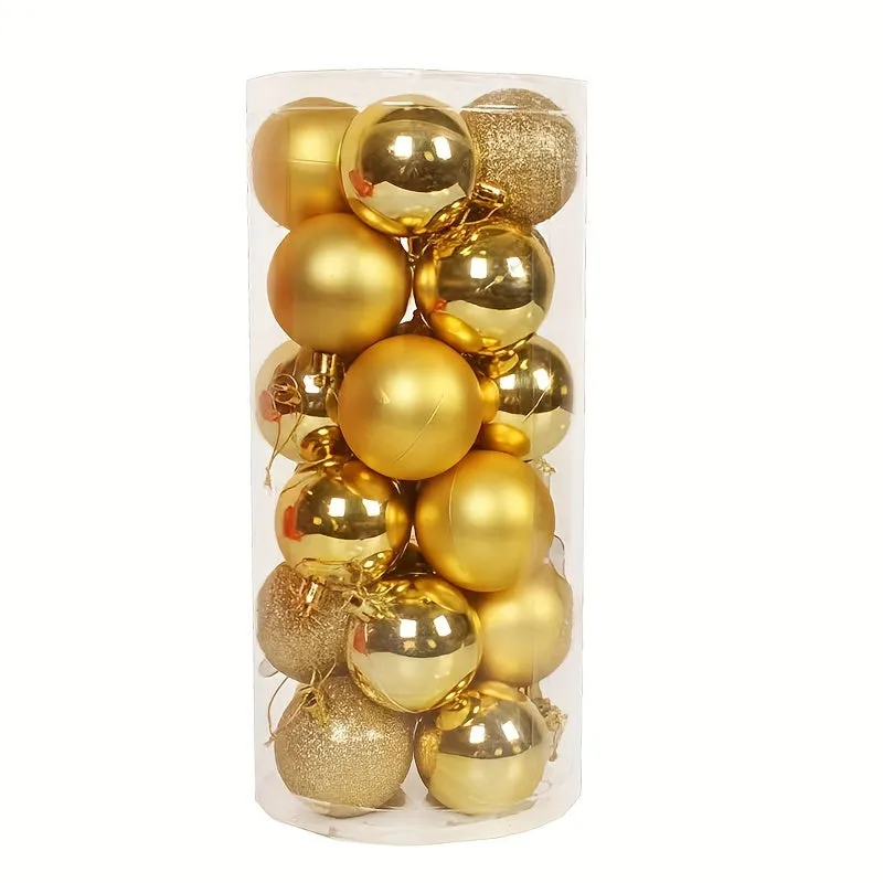 24pc Festive Hanging Ball Set for Holiday Home Decor