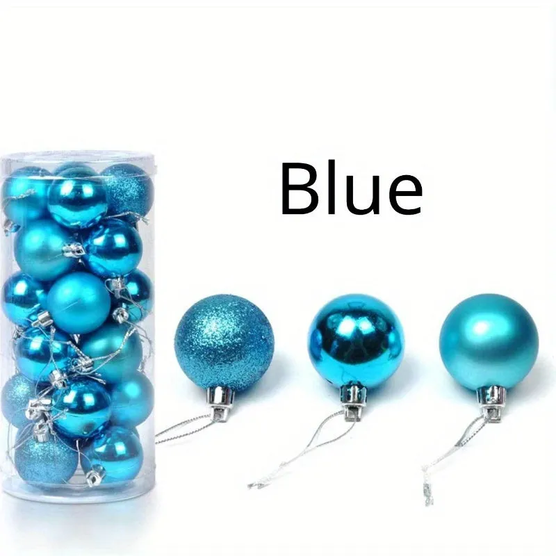 24pc Festive Hanging Ball Set for Holiday Home Decor