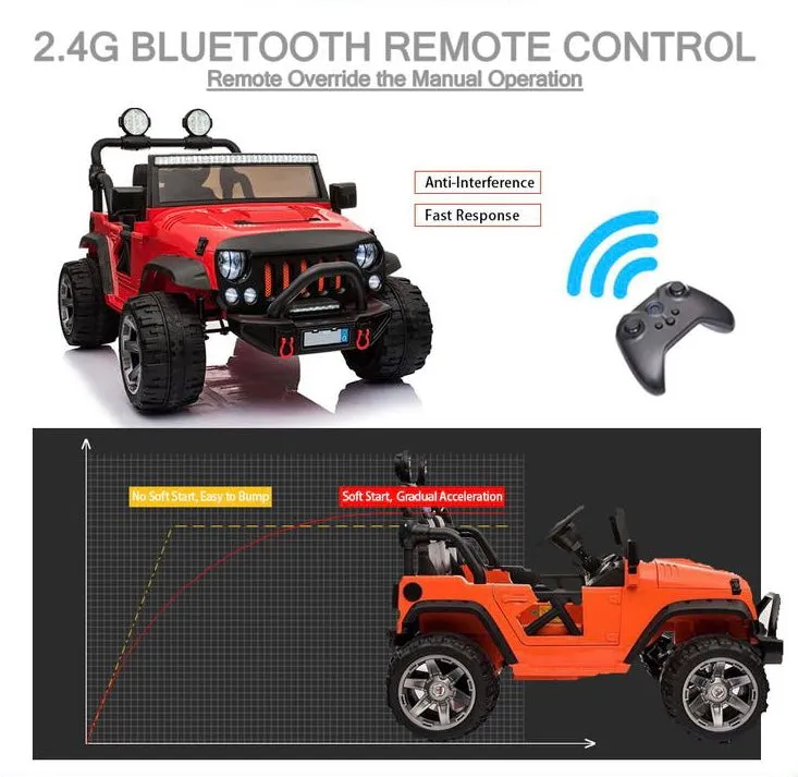 24V | 2025 Jeep Wrangler Style 2 Seater Upgraded | Heavy Duty Seat | Heavy Duty Tires | Upgraded | Remote