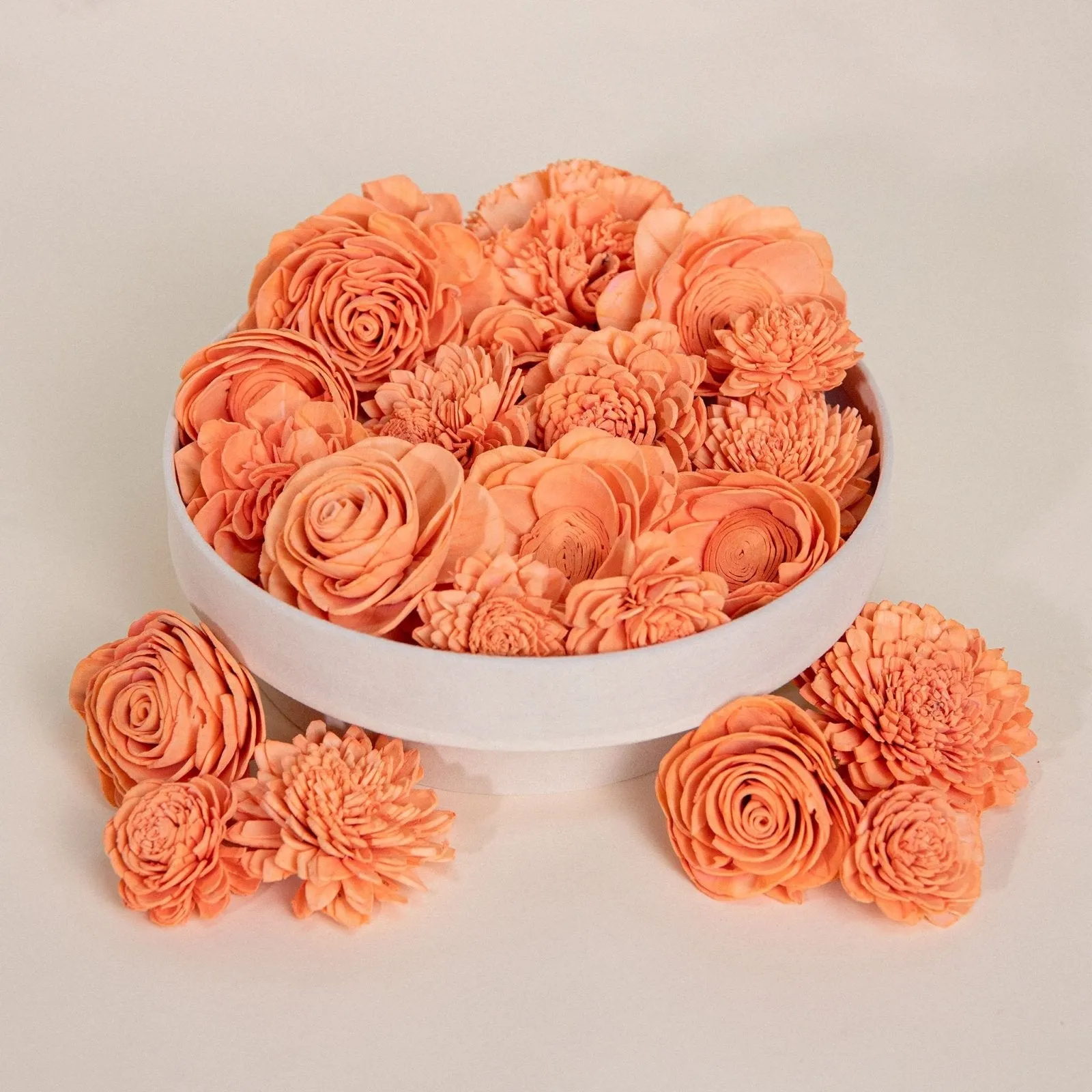 25-Pack of Coral-Colored Mixed Flowers