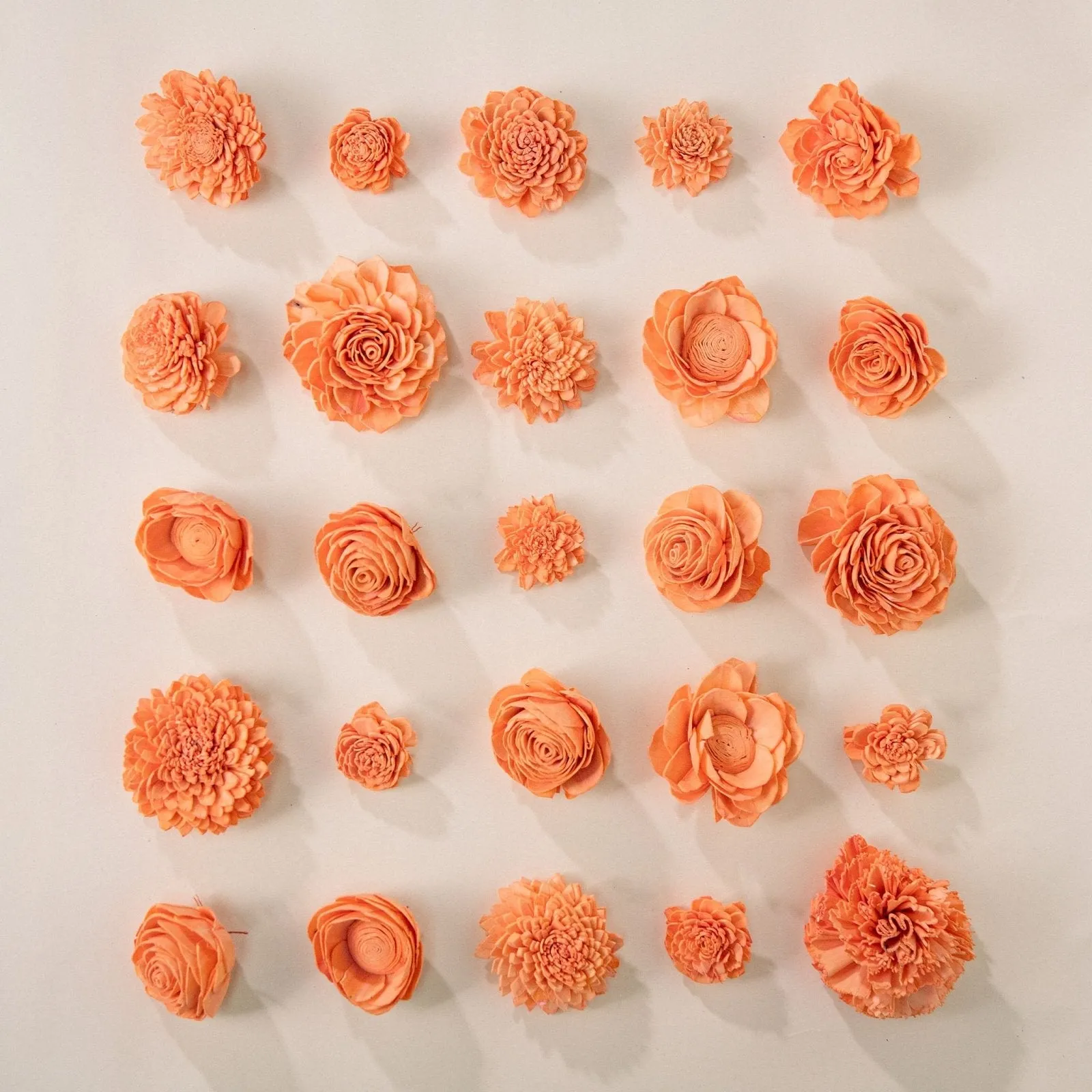 25-Pack of Coral-Colored Mixed Flowers