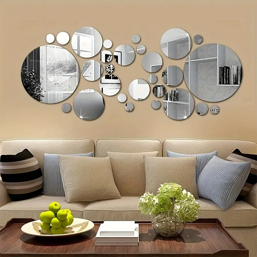 26pcs 3D Acrylic Mirror Wall Sticker Set for Home Dcor