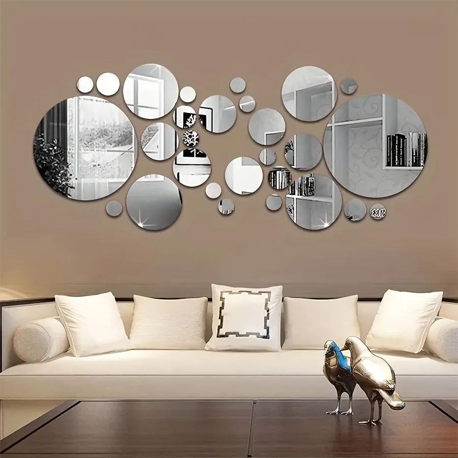 26pcs 3D Acrylic Mirror Wall Sticker Set for Home Dcor