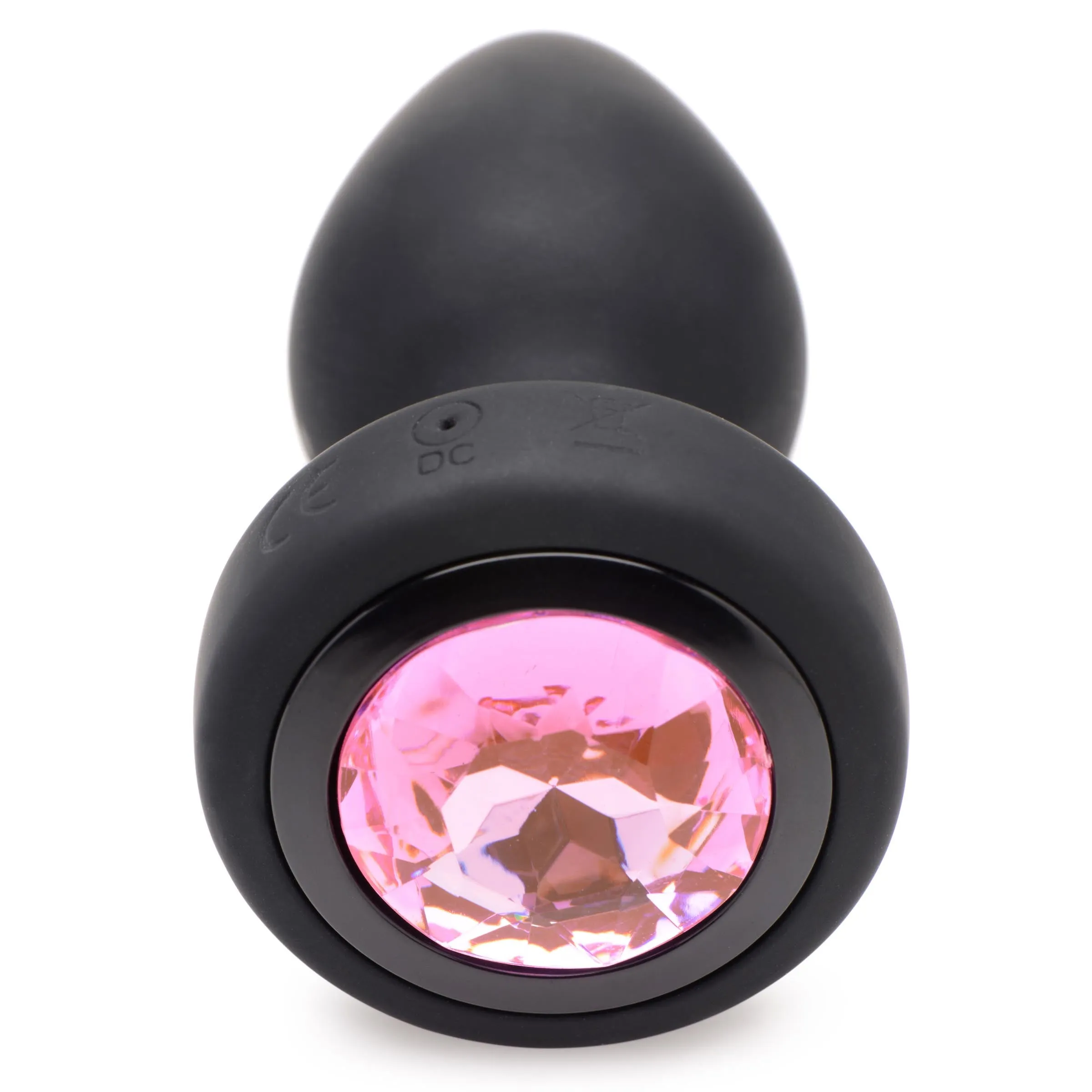 28X Vibrating Silicone Pink Gem Anal Plug