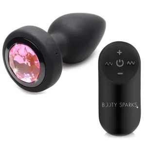 28X Vibrating Silicone Pink Gem Anal Plug