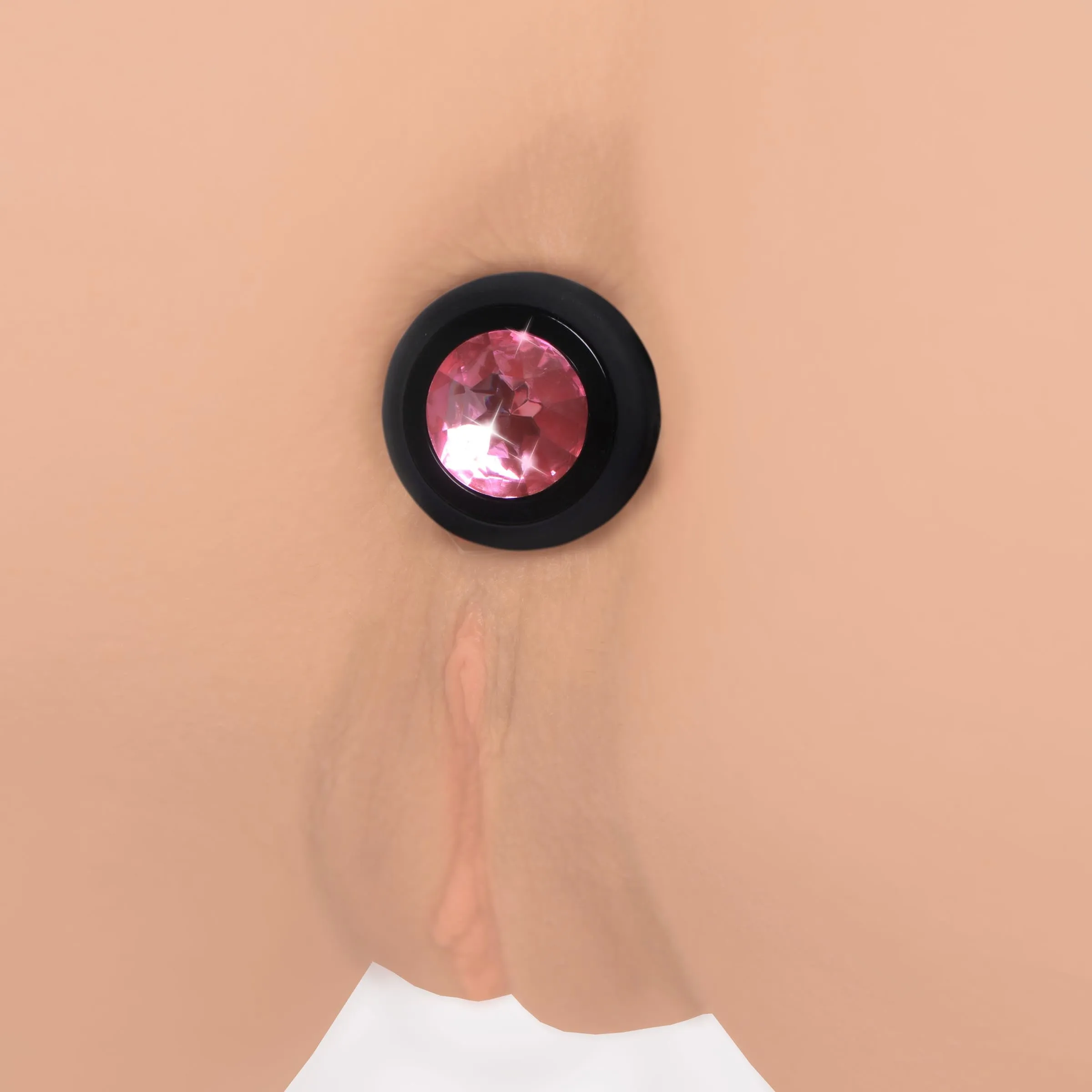 28X Vibrating Silicone Pink Gem Anal Plug