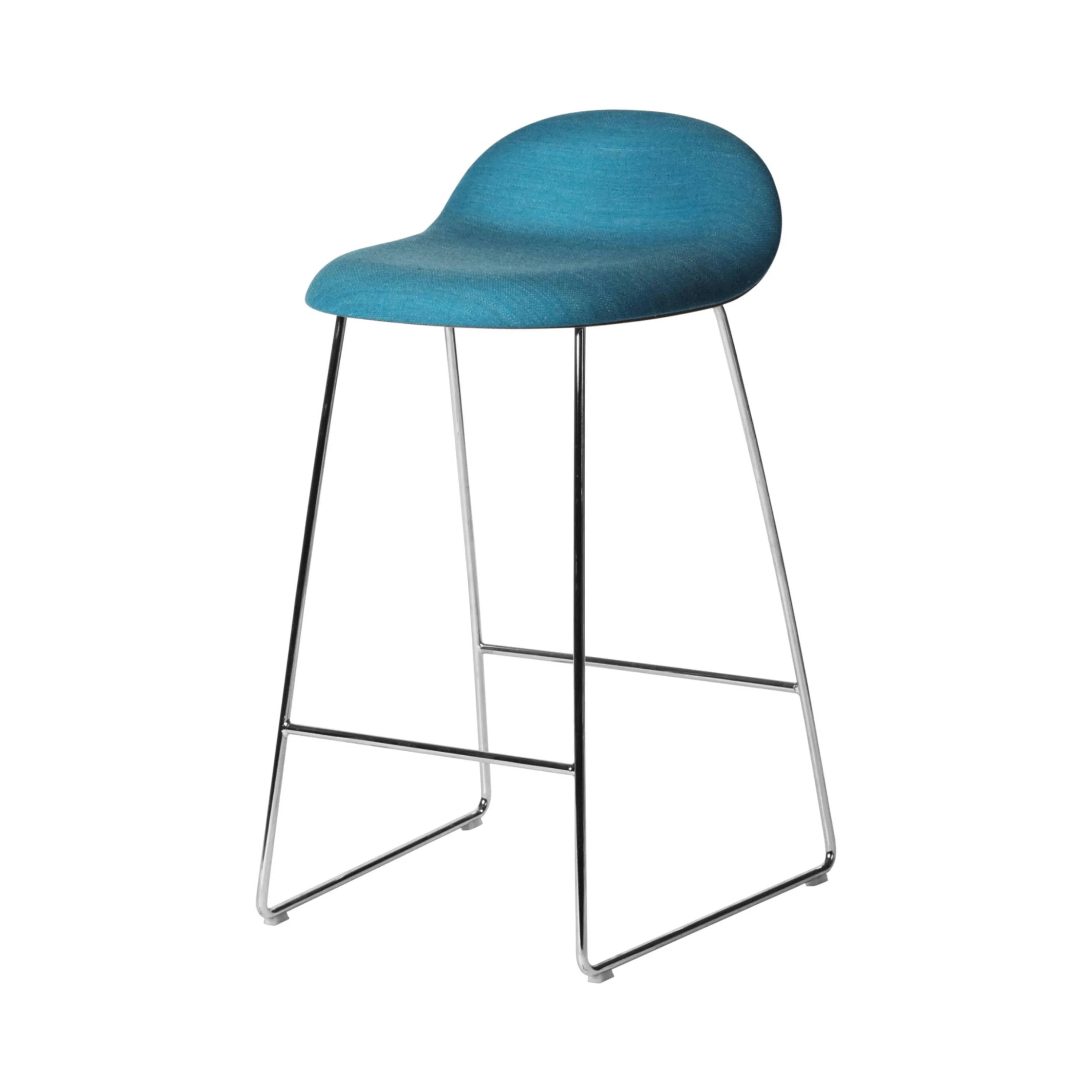 3D Counter Stool Sledge Base: Front Upholstery   Wood Shell