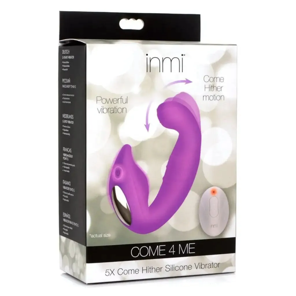 5x Come Hither Silicone Vibrator With Remote Control