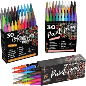 60 Acrylic   15 Oil Based paint pen pack