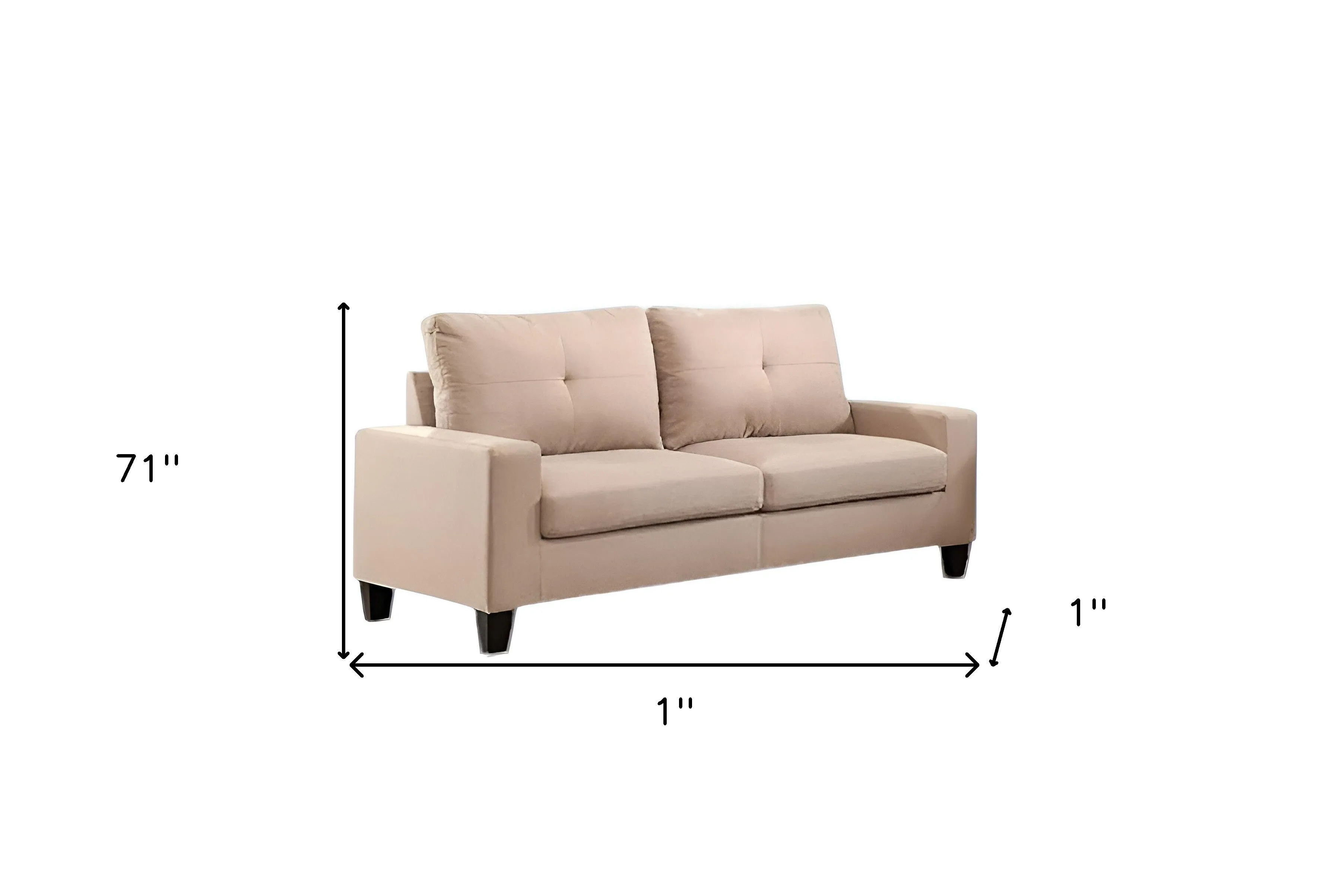 71" Beige Linen Platinum  Sofa And Loveseat