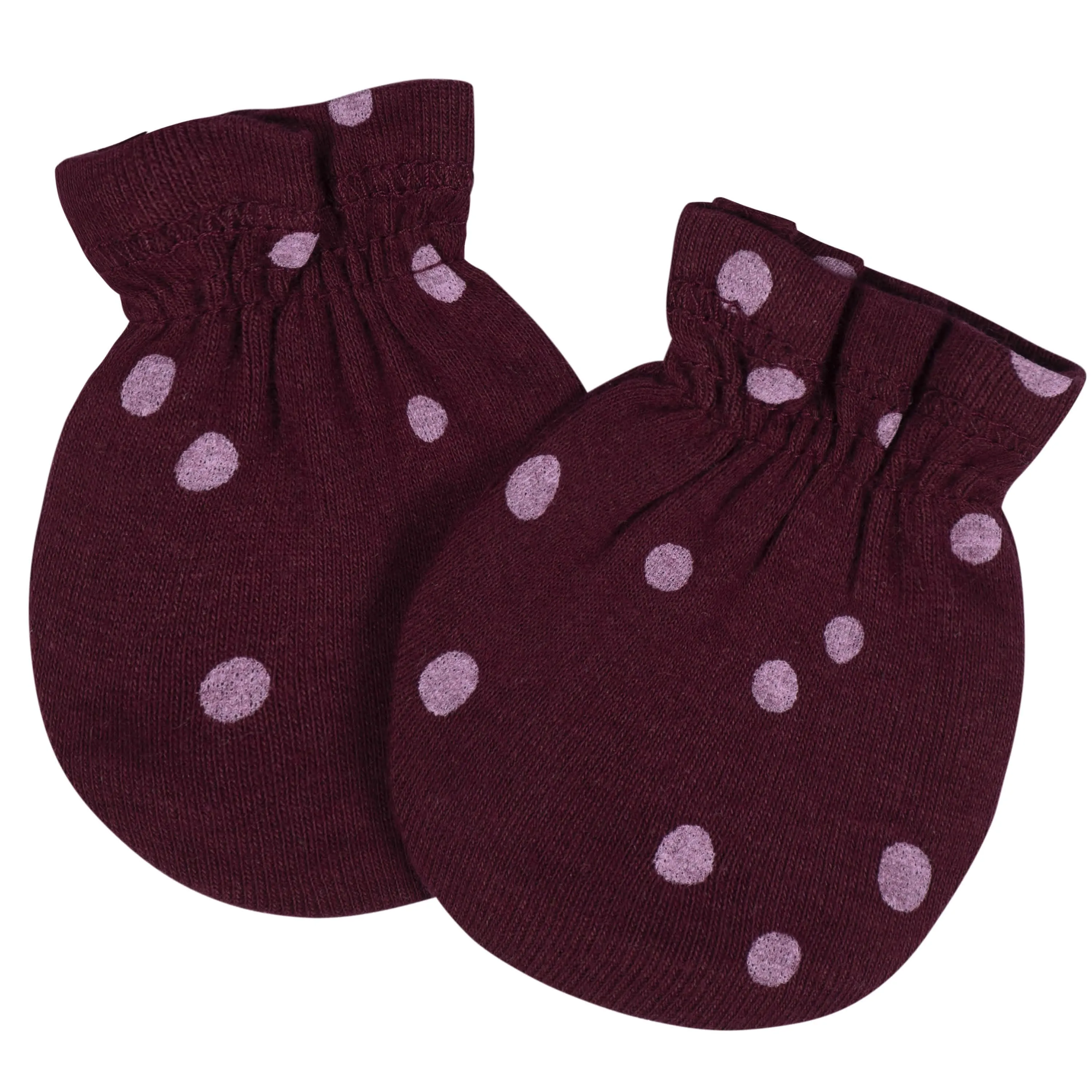 8-Piece Baby Girls Lavender Garden No Scratch Mittens & Caps Set