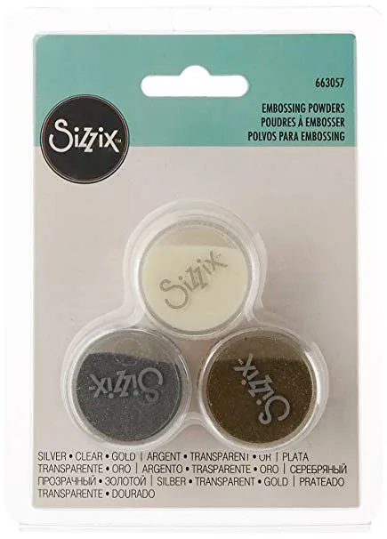 Accessory Embossing Powders, 3Pk (Silver, Gold, Clear)