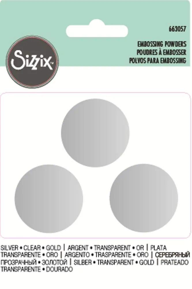 Accessory Embossing Powders, 3Pk (Silver, Gold, Clear)