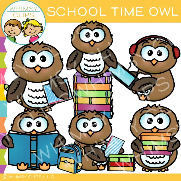 Adorable School Time Owl Clip Art