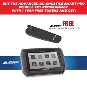 Advanced Diagnostics - SMART Pro Vehicle Key Programmer - w/ 1 Year of Free Unlimited Tokens Plan -  FREE ADC245 Smart Ariel PLUS (PROMOTION)