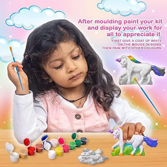 Anant | Unicorn Mould and Paint and Classic Fridge Magnets (Combo Pack) Ideal for Above 5 Years of Children