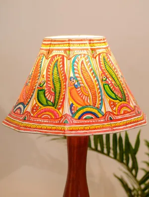 Andhra Leather Craft Table Lamp Shade - Peacock Feathers