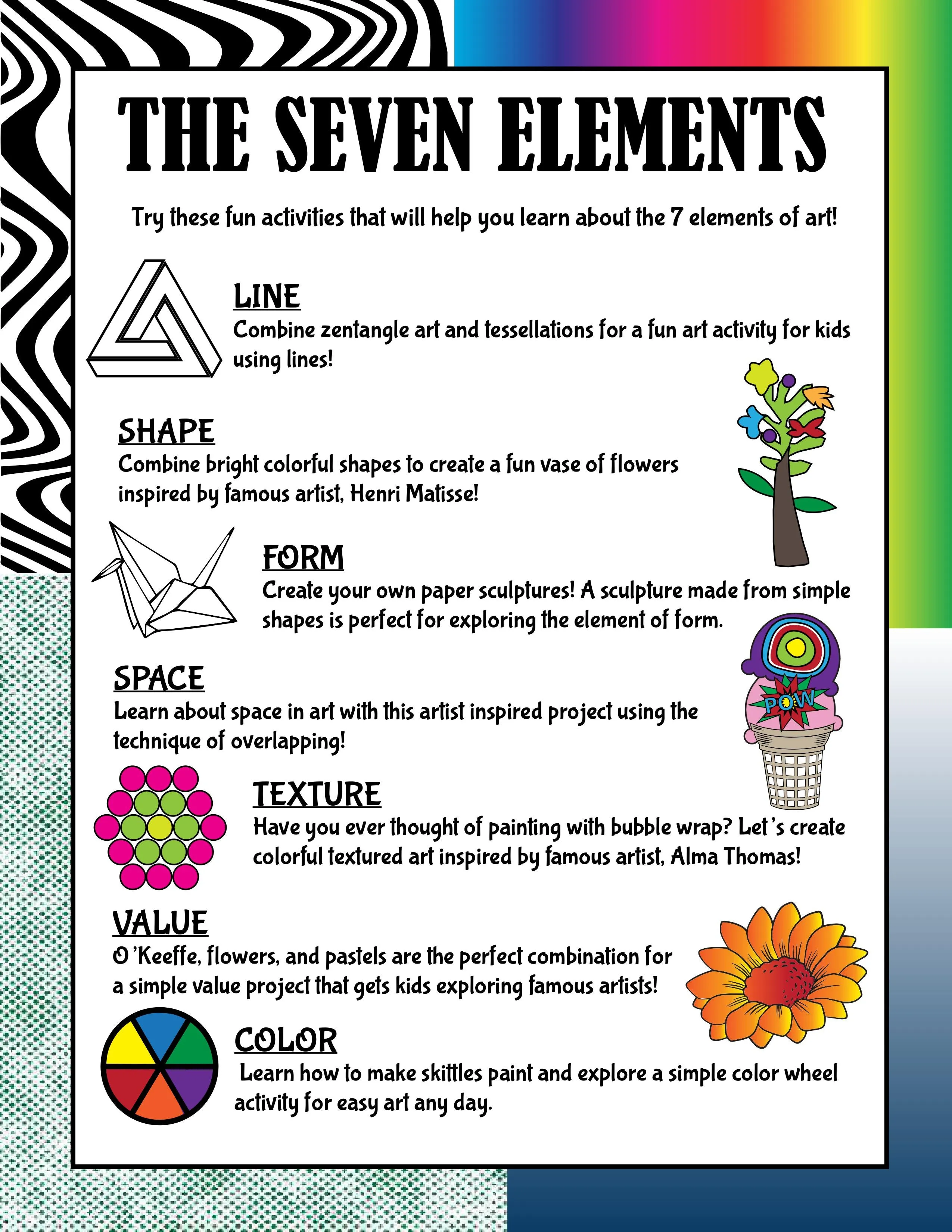 Art: 7 Elements of Art Activities Pack for Kids