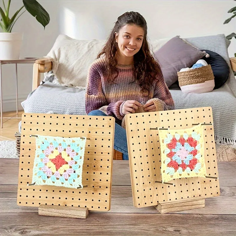 Bamboo Wood Crochet Board with Accessories for Crafting