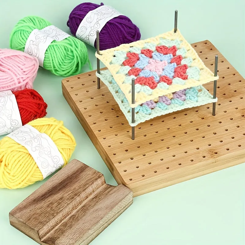 Bamboo Wood Crochet Board with Accessories for Crafting