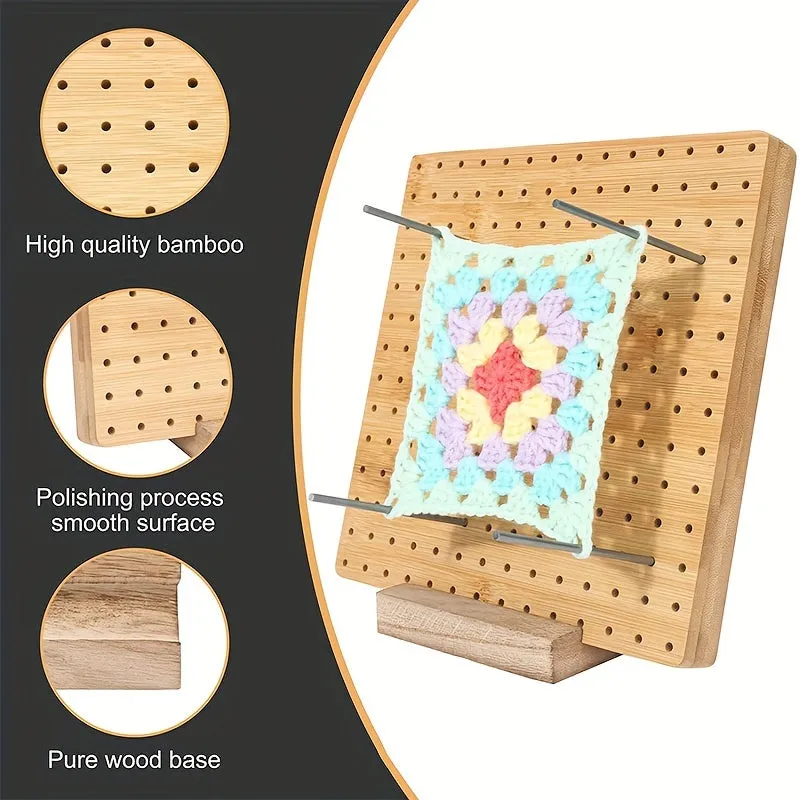 Bamboo Wood Crochet Board with Accessories for Crafting