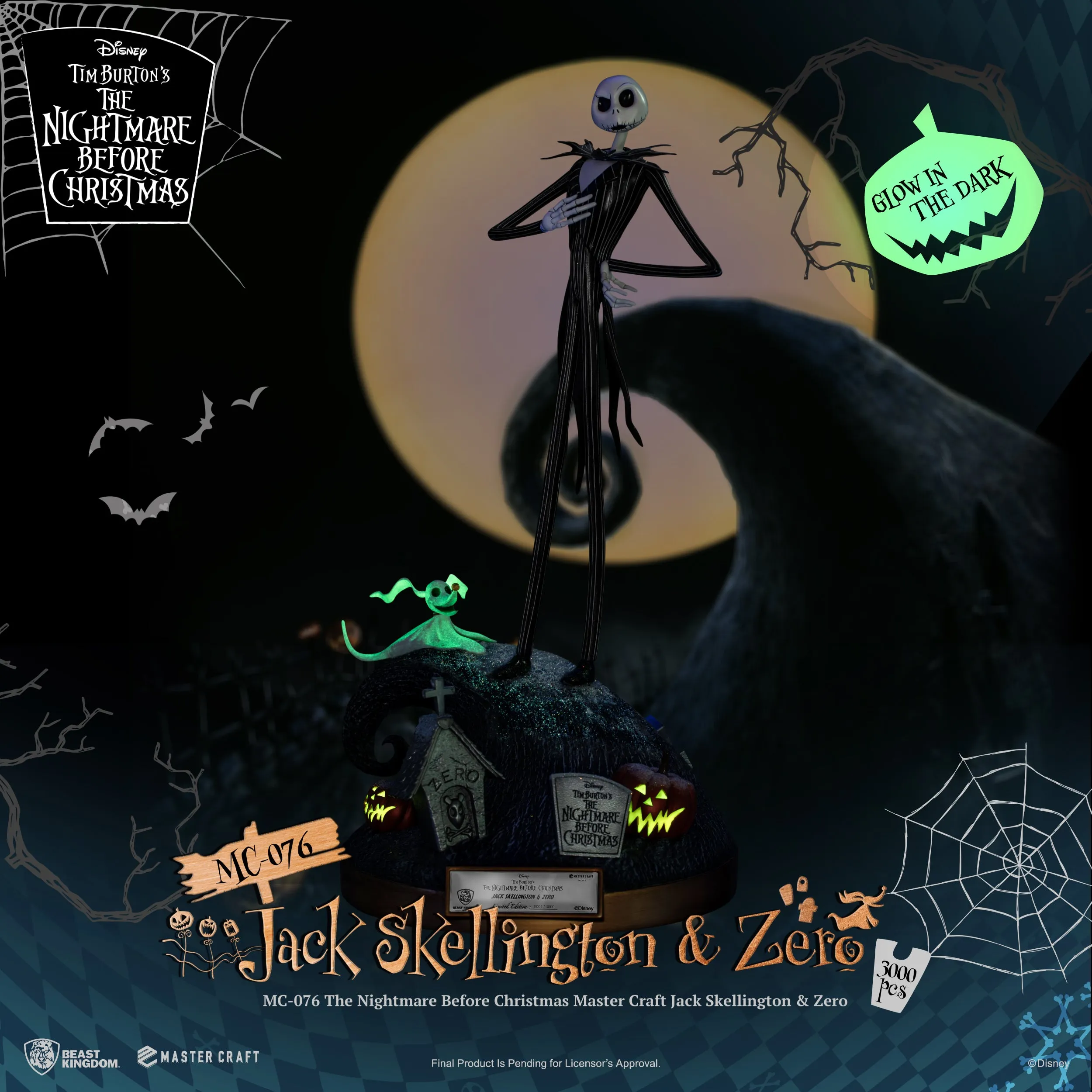 Beast Kingdom MC-076 The Nightmare Before Christmas Master Craft Jack Skellington & Zero