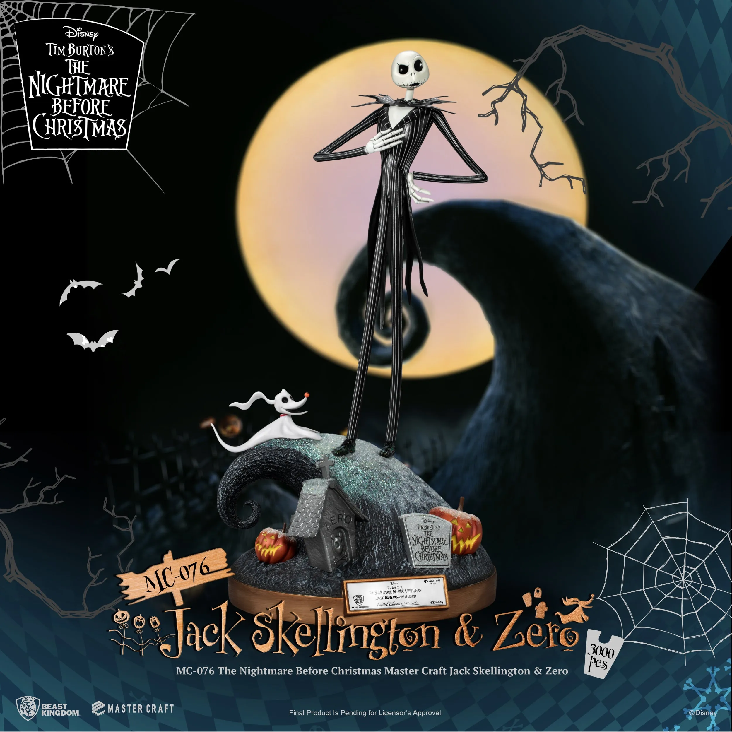 Beast Kingdom MC-076 The Nightmare Before Christmas Master Craft Jack Skellington & Zero