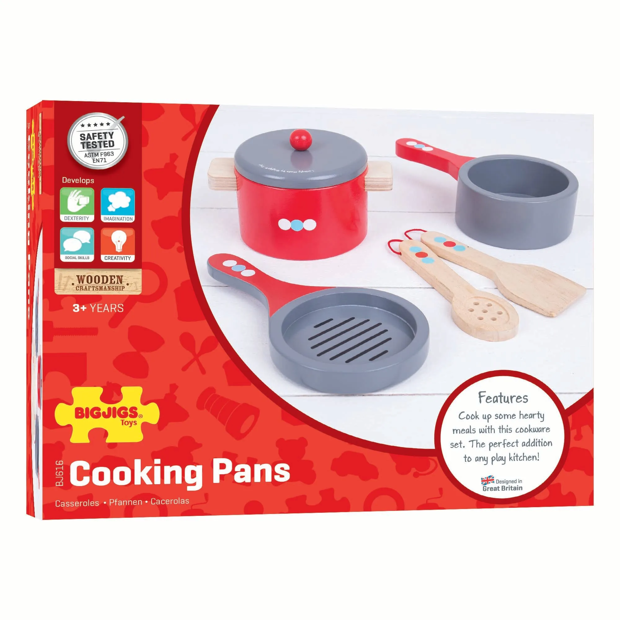 Big Jigs Wooden Cooking Pans