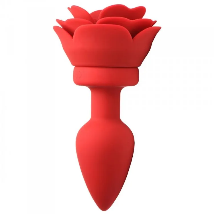 Booty Sparks 28X Silicone Vibrating Rose Anal Plug w/ Remote - Medium