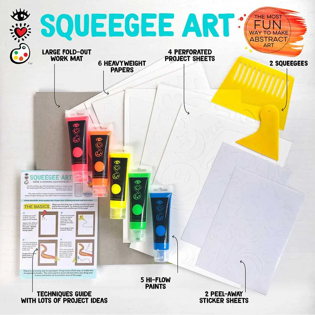 Bright Stripes iHeartArt Squeegee Art Kit for Kids