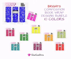 BRIGHTS Composition Book Wrap Designs BUNDLE - 10 images