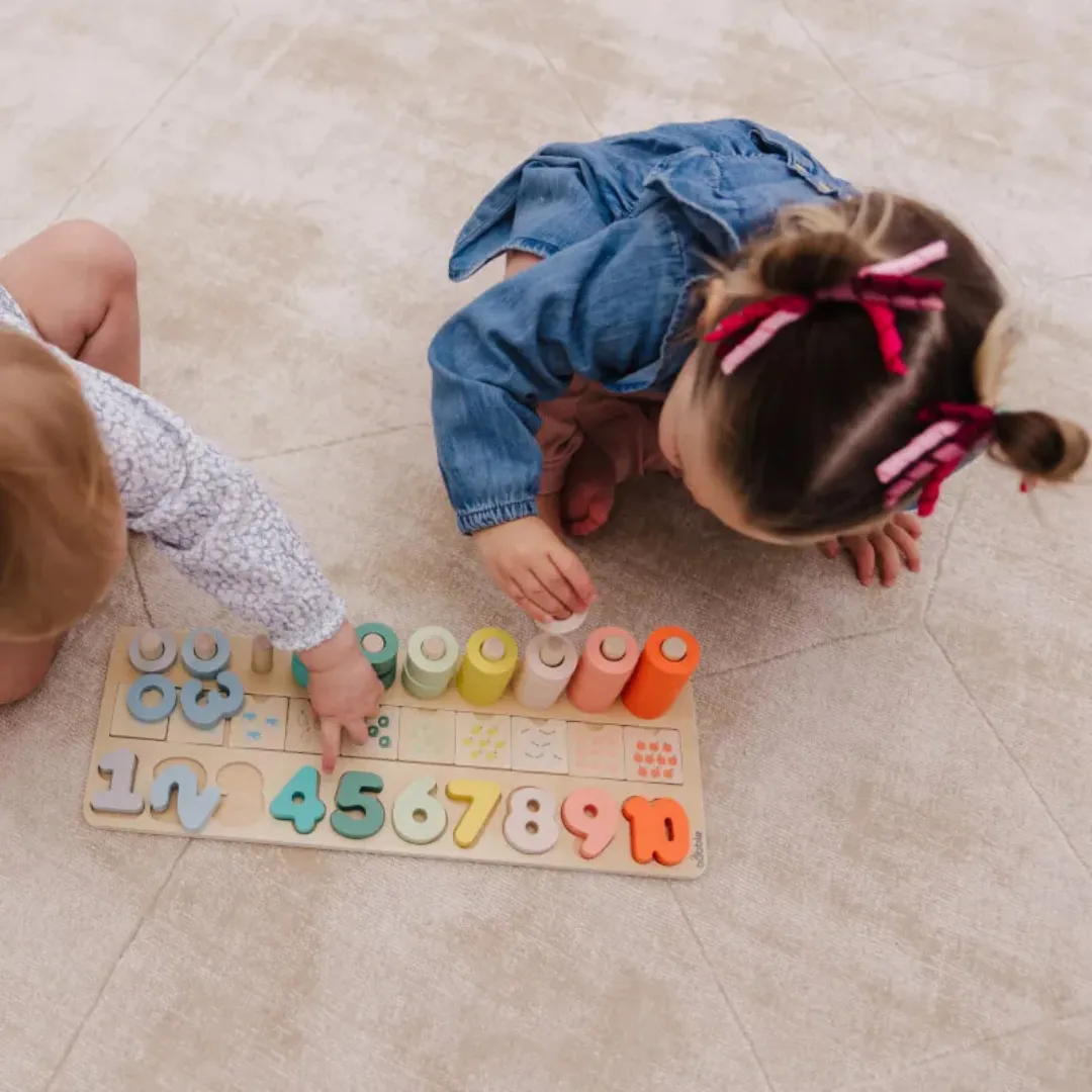 BUBBLE Wooden Numbers & Blocks Counting Set