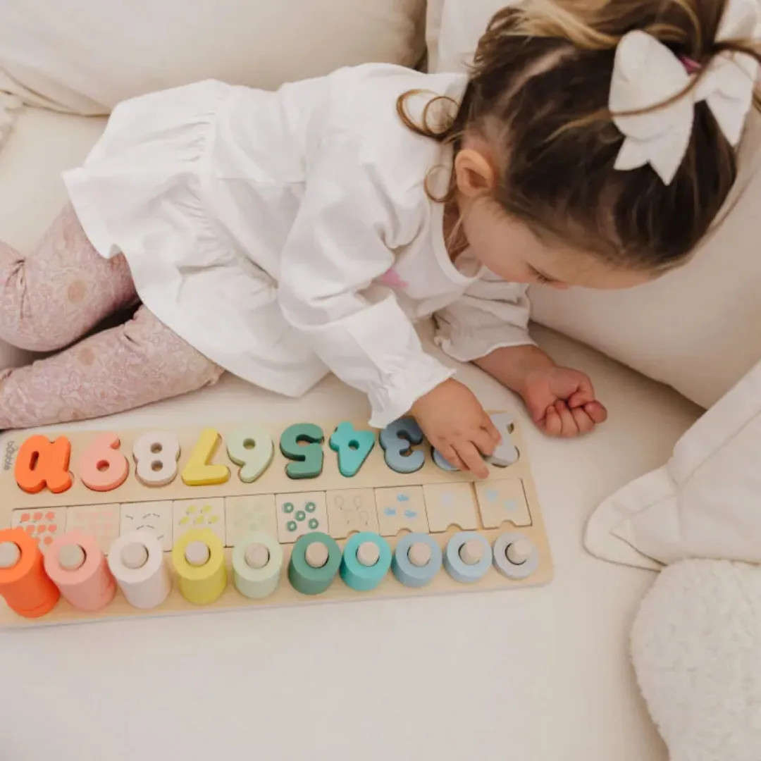 BUBBLE Wooden Numbers & Blocks Counting Set