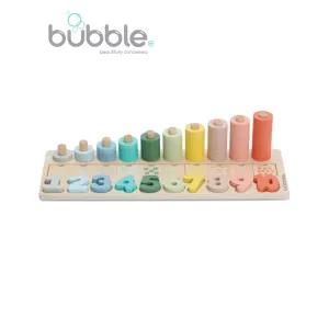 BUBBLE Wooden Numbers & Blocks Counting Set