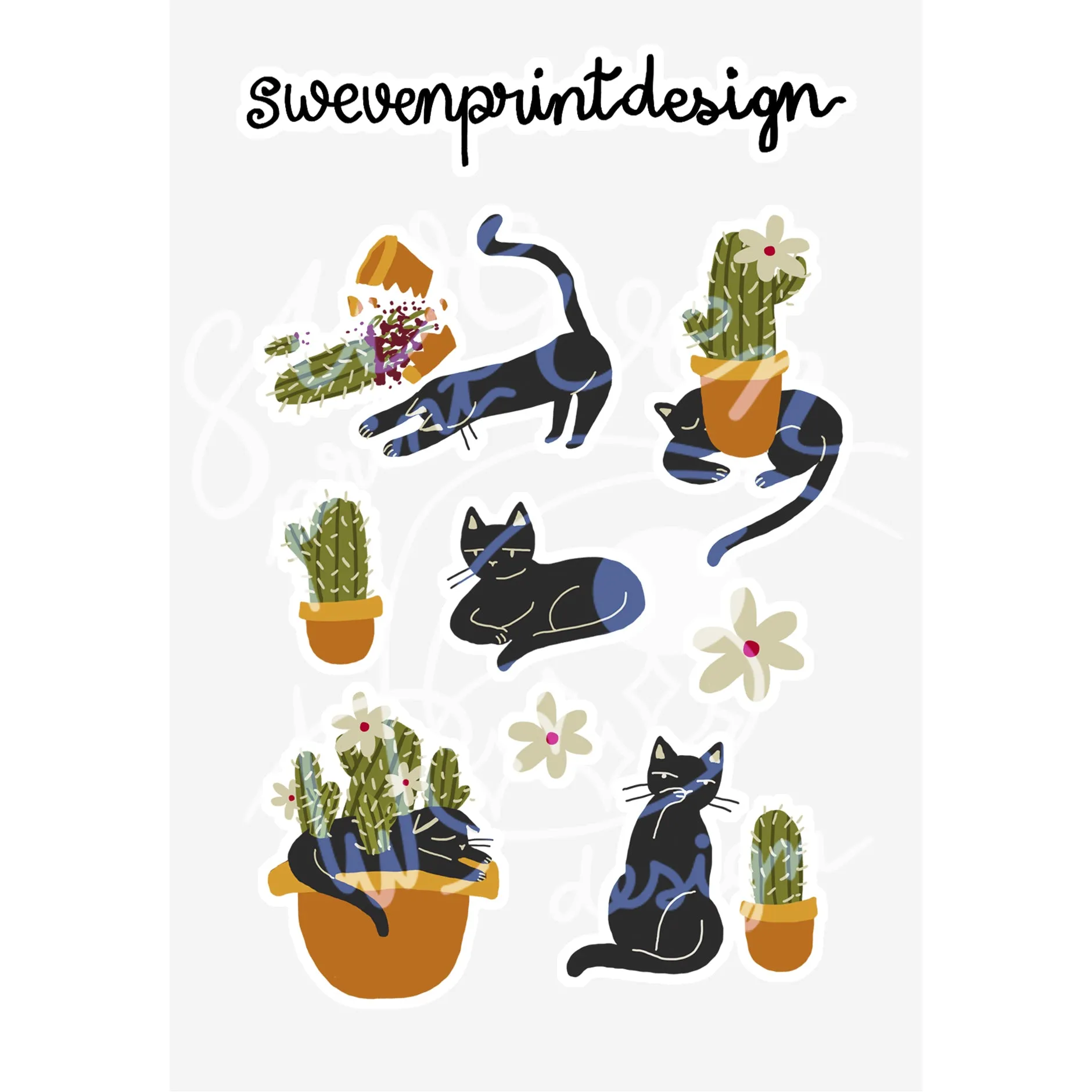 Cat Cactus Sticker