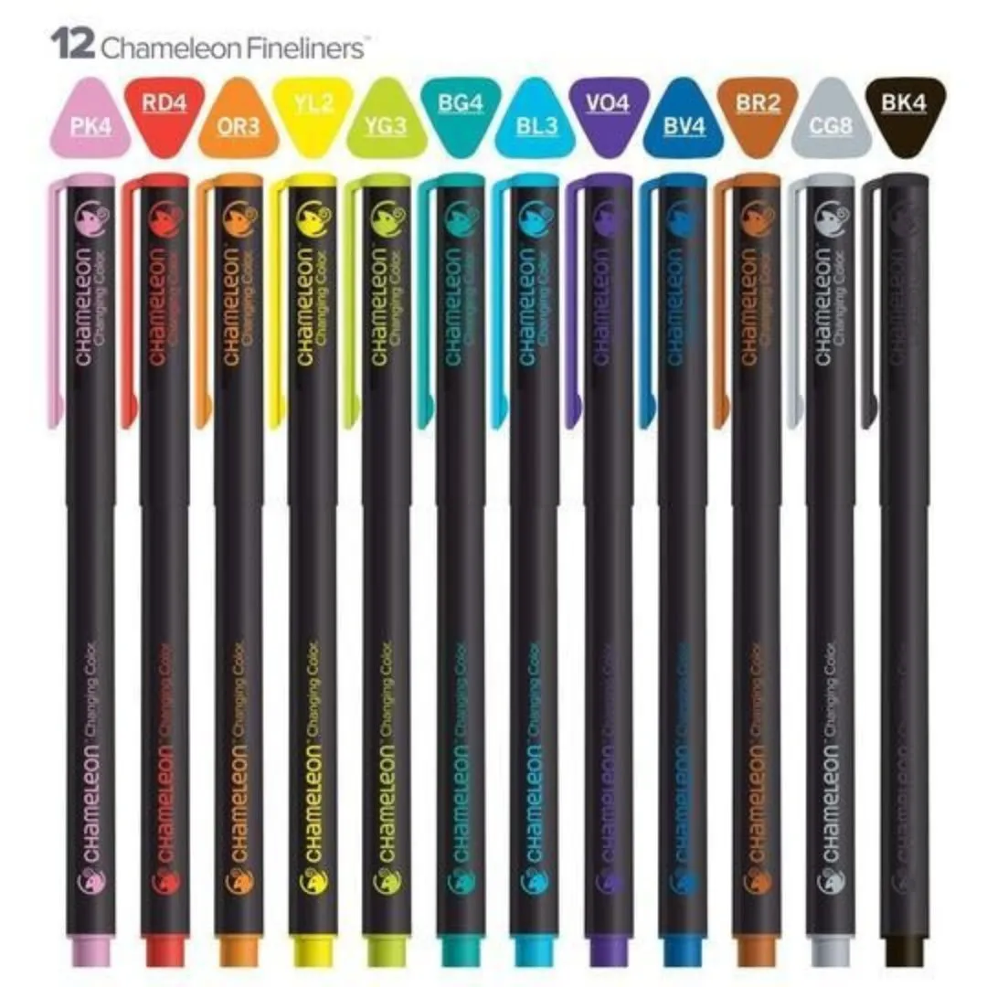 Chameleon Fineliners 12 pack Bright Colors