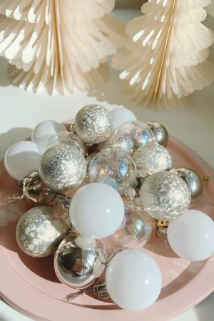 Champagne White Mini Bauble (set of 24)