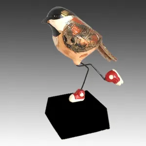 Chickadee Handmade Ceramic Bird Sculpture by Steven McGovney