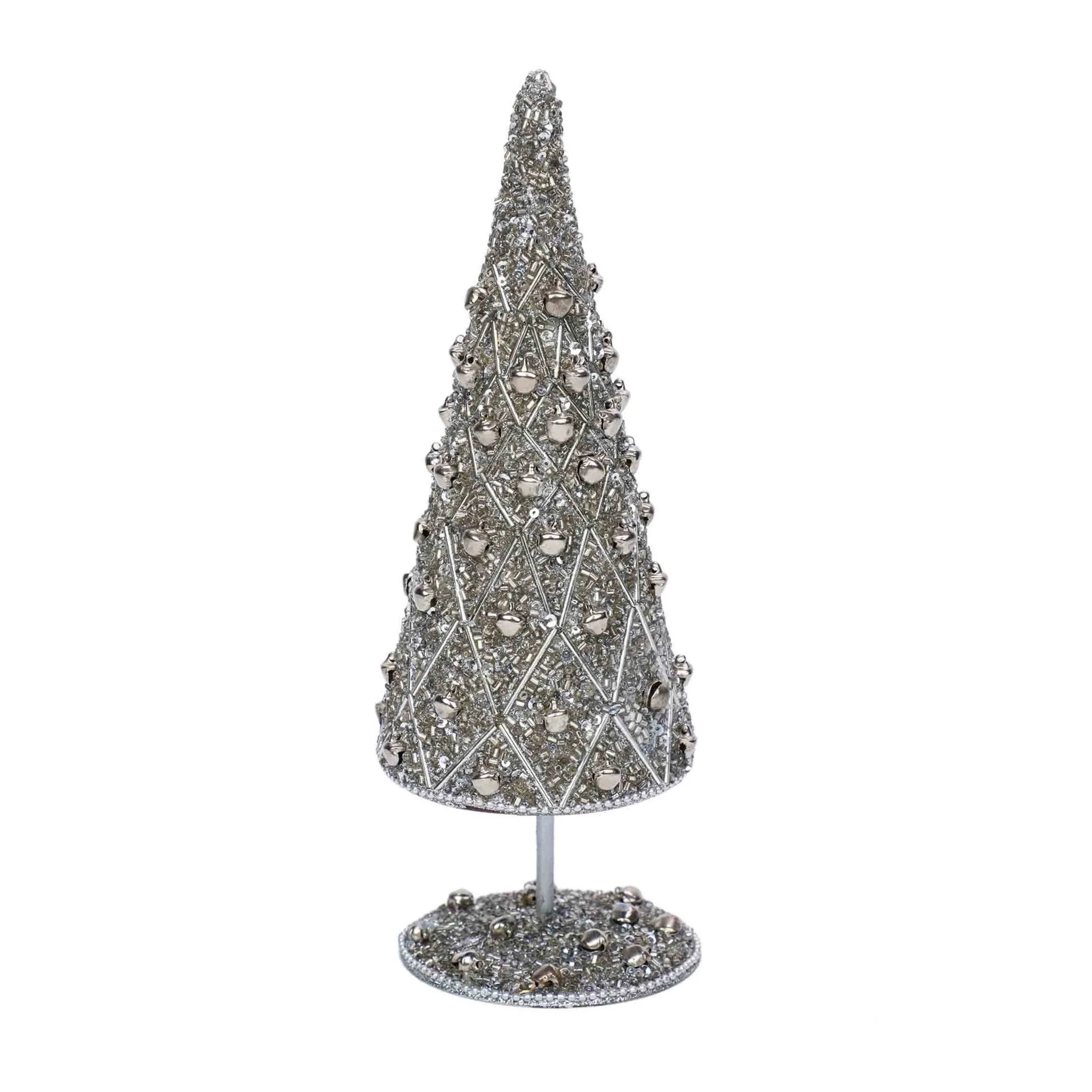 Ciao Bella Beaded Cone Christmas Tree in Silver