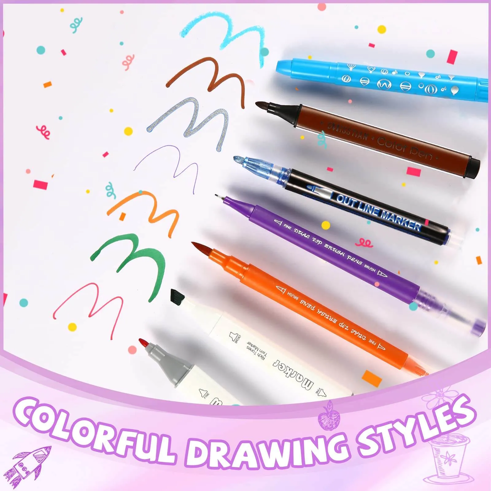 Color Your World: Kids Art Supply Kit with Washable Markers