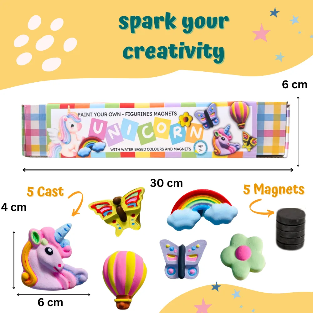 Craftopedia Paint Your Own Fridge Magnet Kit- Unicorn Magnet