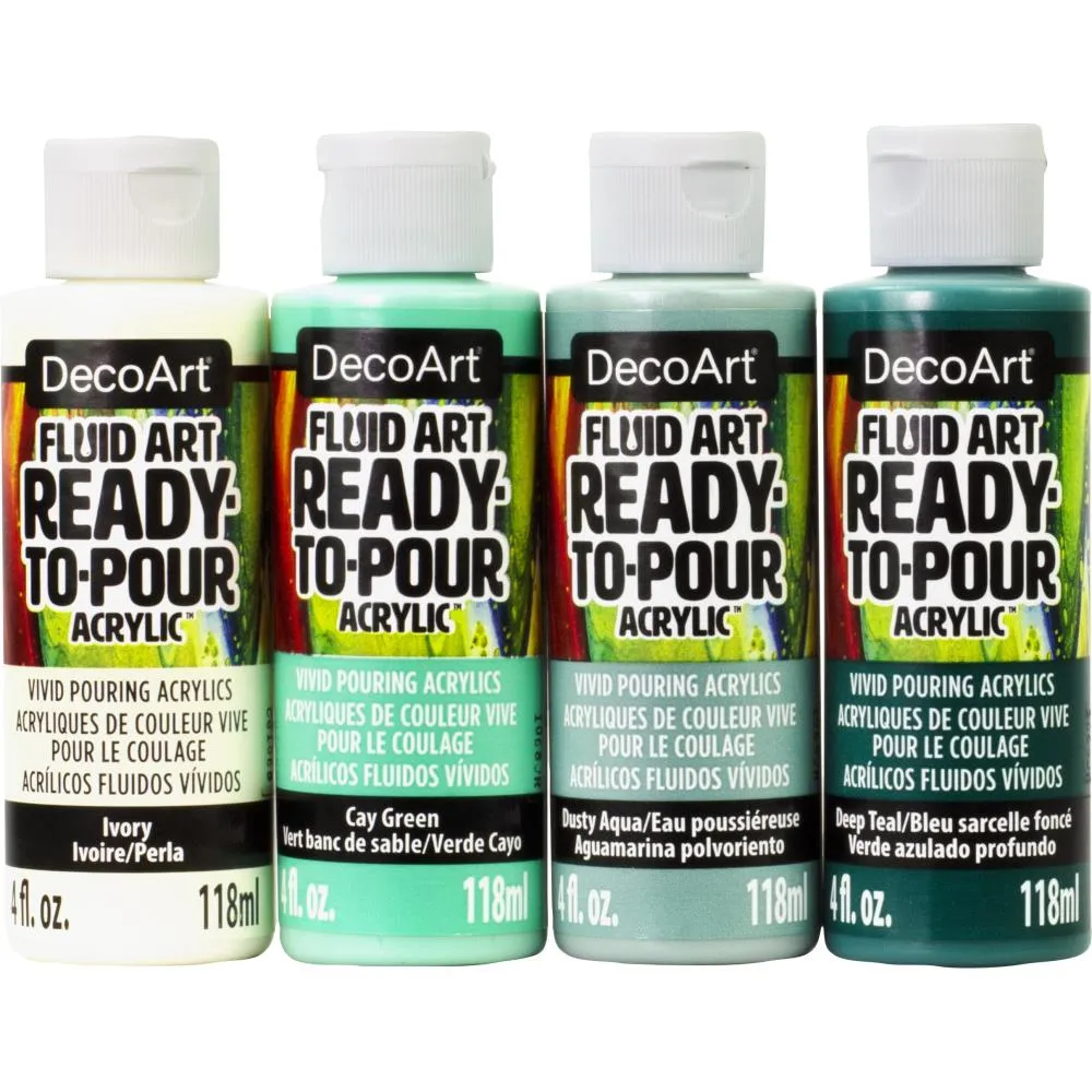 Decoart Fluidart Paint Pouring Value Pack 4 pack - Soothing Nature*