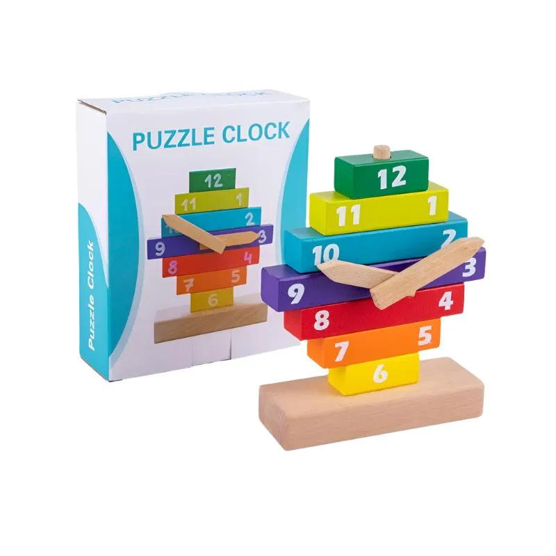 Digital Cognitive Wooden Building Blocks with Clock