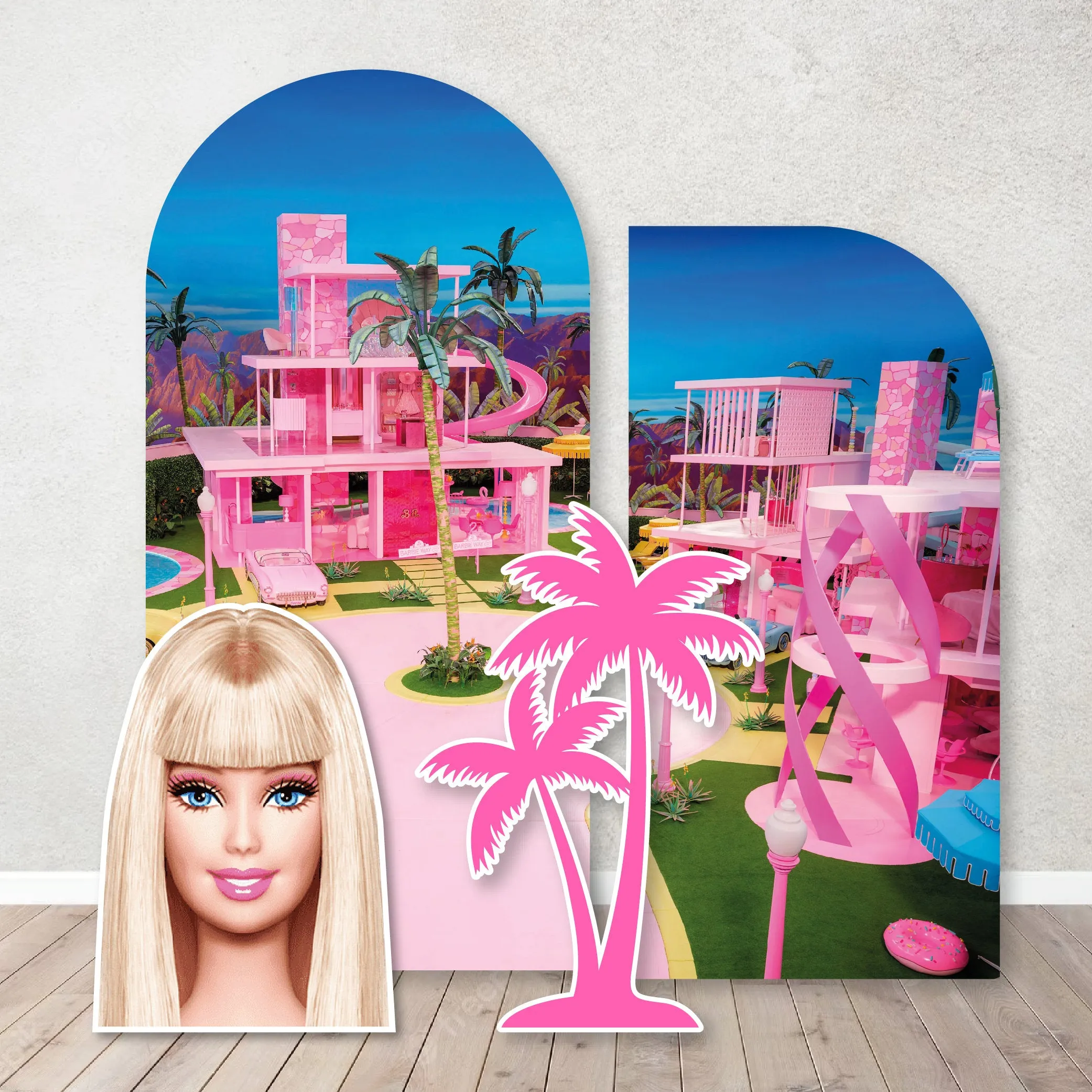 Doll Inspired  Background Doll Dream House Backdrop Malibu Beach Doll House Doll Dream House Dollhouse Props-Cut Outs. Items sold Separately