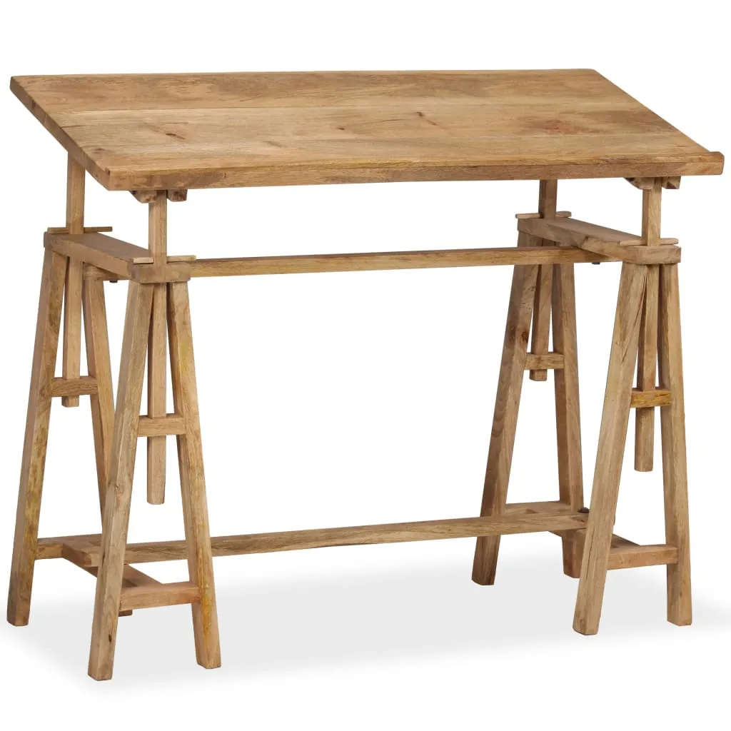 Drafting Table Solid Mango Wood 116x50x76 cm