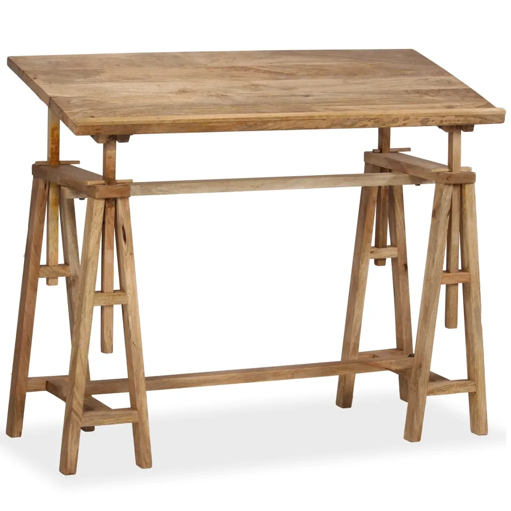 Drafting Table Solid Mango Wood 116x50x76 cm