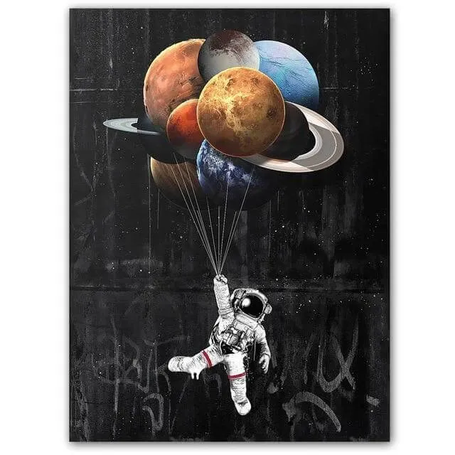 Dreaming Astronaut Space Canvas Painting